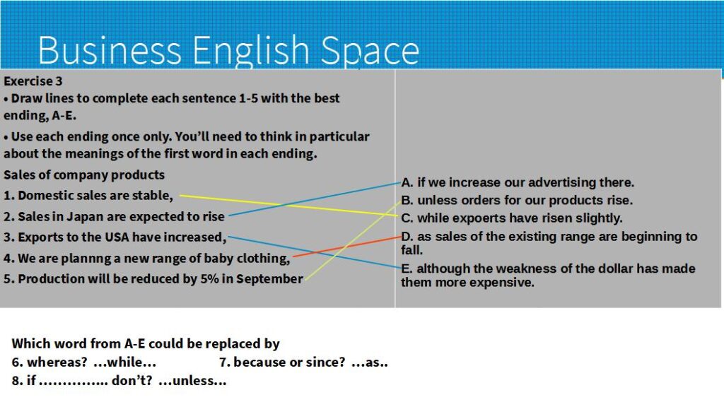 Business English Exercise 3